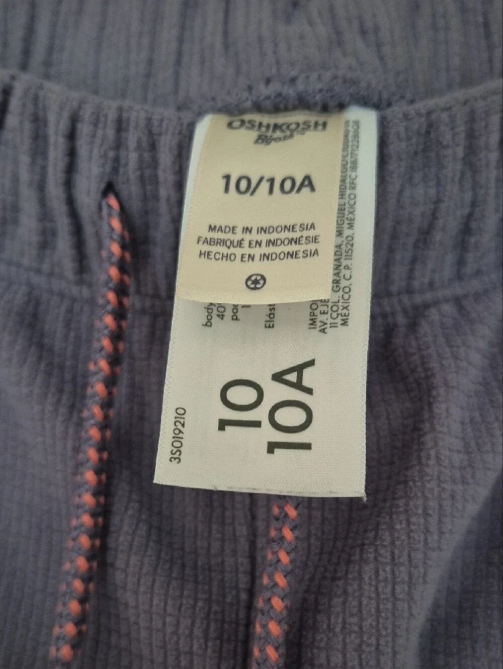 OshKosh B'gosh Girls Lavender Waffle Cargo Joggers